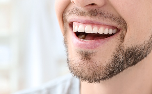 Closeup of man's smile