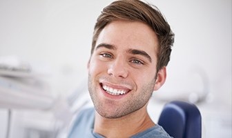 Man with healthy smile outdoors