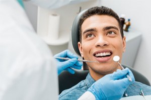 A man getting a dental checkup 